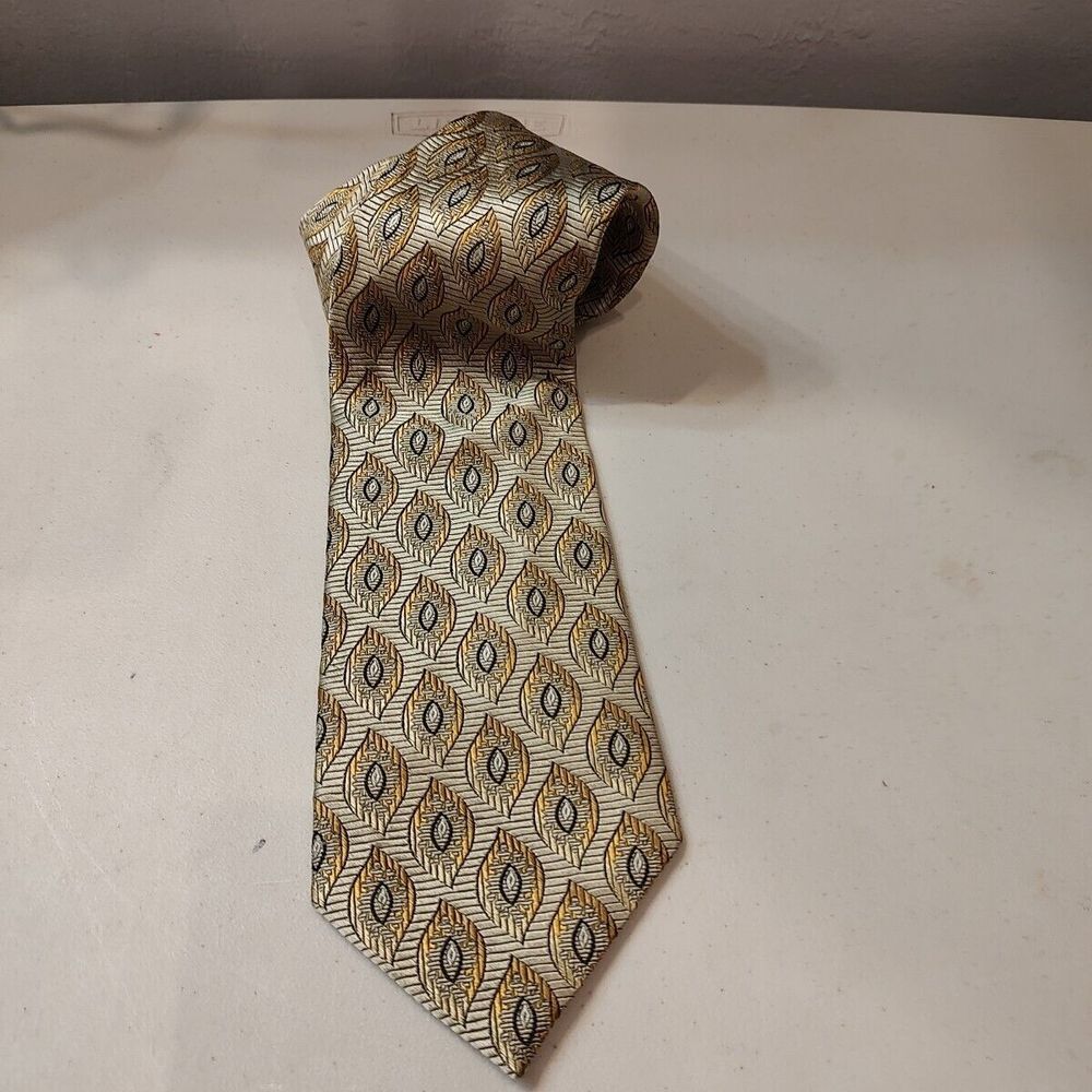 JZ Richards Silk Tie Gallery Collection‎ Best Of The Best Geometric Gold Silk